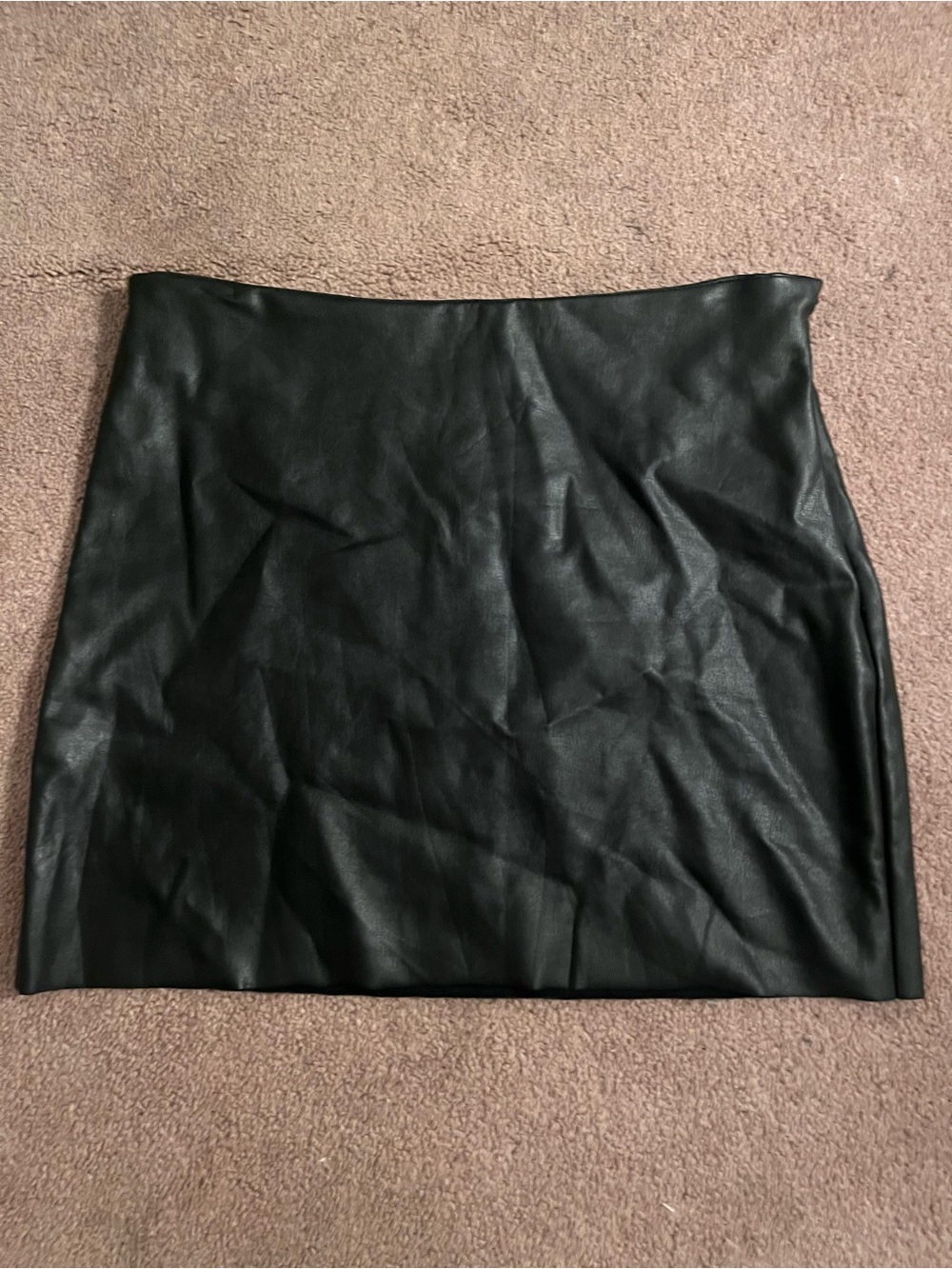 Stretch pleather mini skirt
